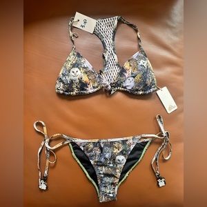 Agua Bendita Owl Bikini, Top M and Bottom S.